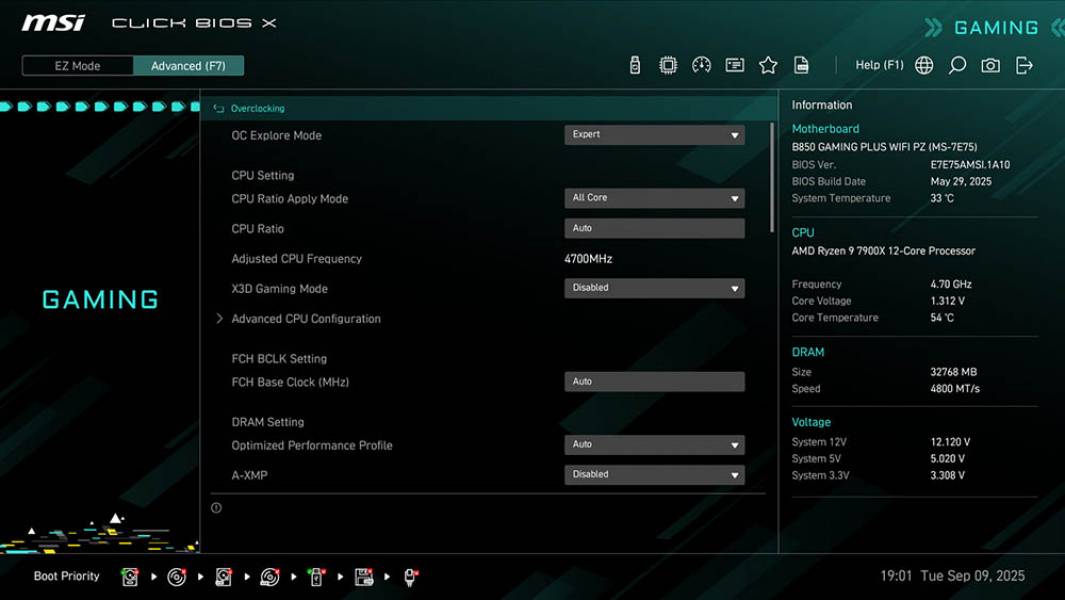 MSI B850 GAMING PLUS WIFI PZ-4